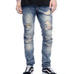 mens ripped jeans crysp denim david ripped panel stone washed jeans ... hitiagr