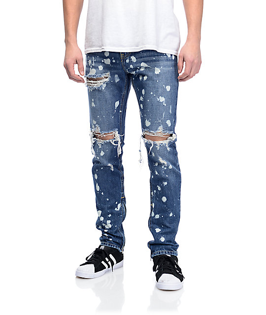 mens ripped jeans crysp denim pacific bleached ripped jeans ... sutdxhn