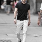 mens white jeans black t shirt what to wear with guys white jeans outfits style designs kacxkfq