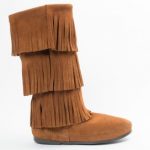 moccasin boots 3-layer fringe boot (women) vqvrcfv