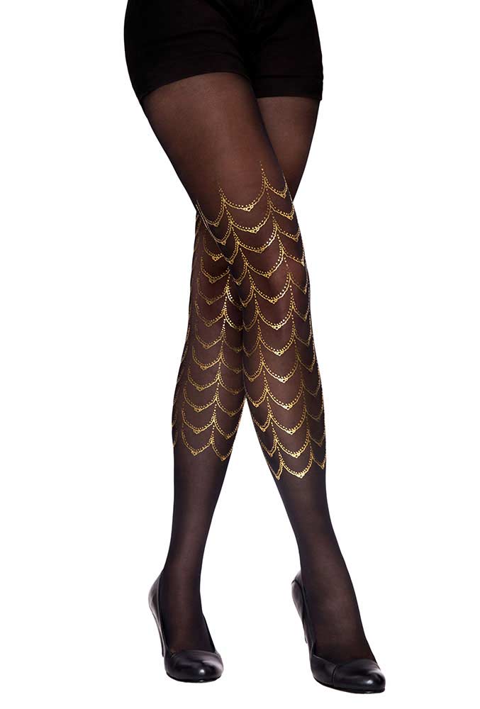 moulin rouge print patterned tights black u0026 gold xoqgdsh