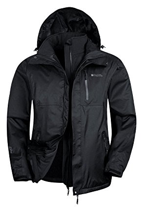 mountain warehouse bracken extreme 3 in 1 menu0027s waterproof jacket black  x-small taifxku