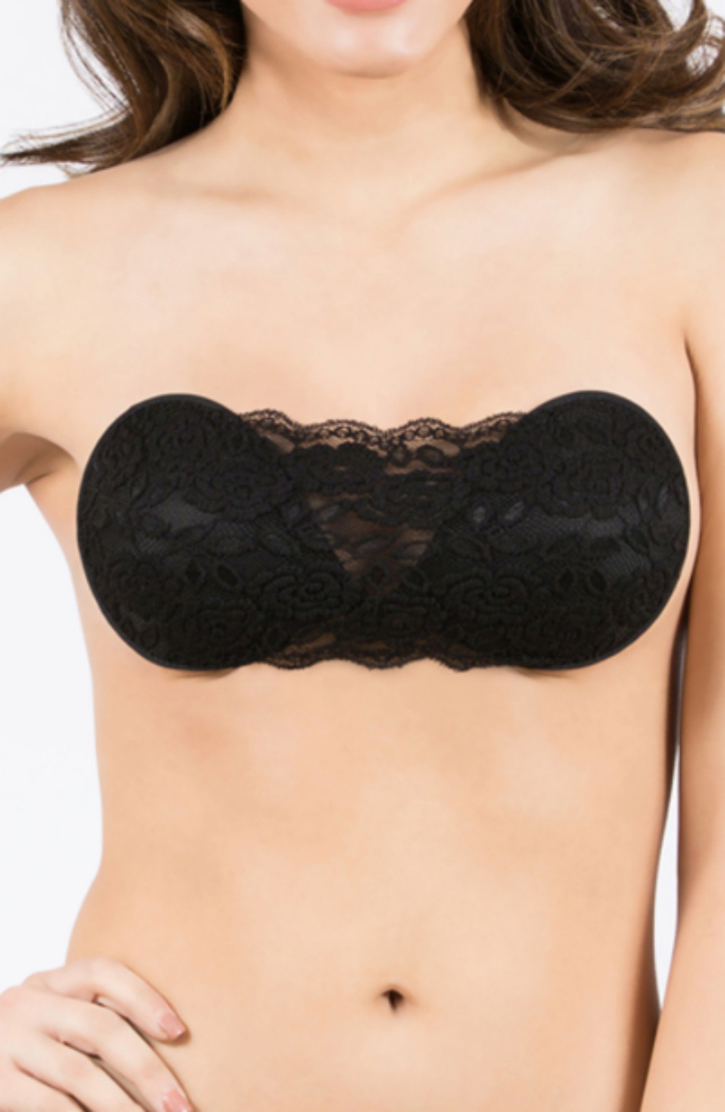 nubra lace bandeau sticky bra-2 colors cibfyan