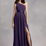 one shoulder dresses long purple soft u0026 flowy white by vera wang bridesmaid dress kifefzj