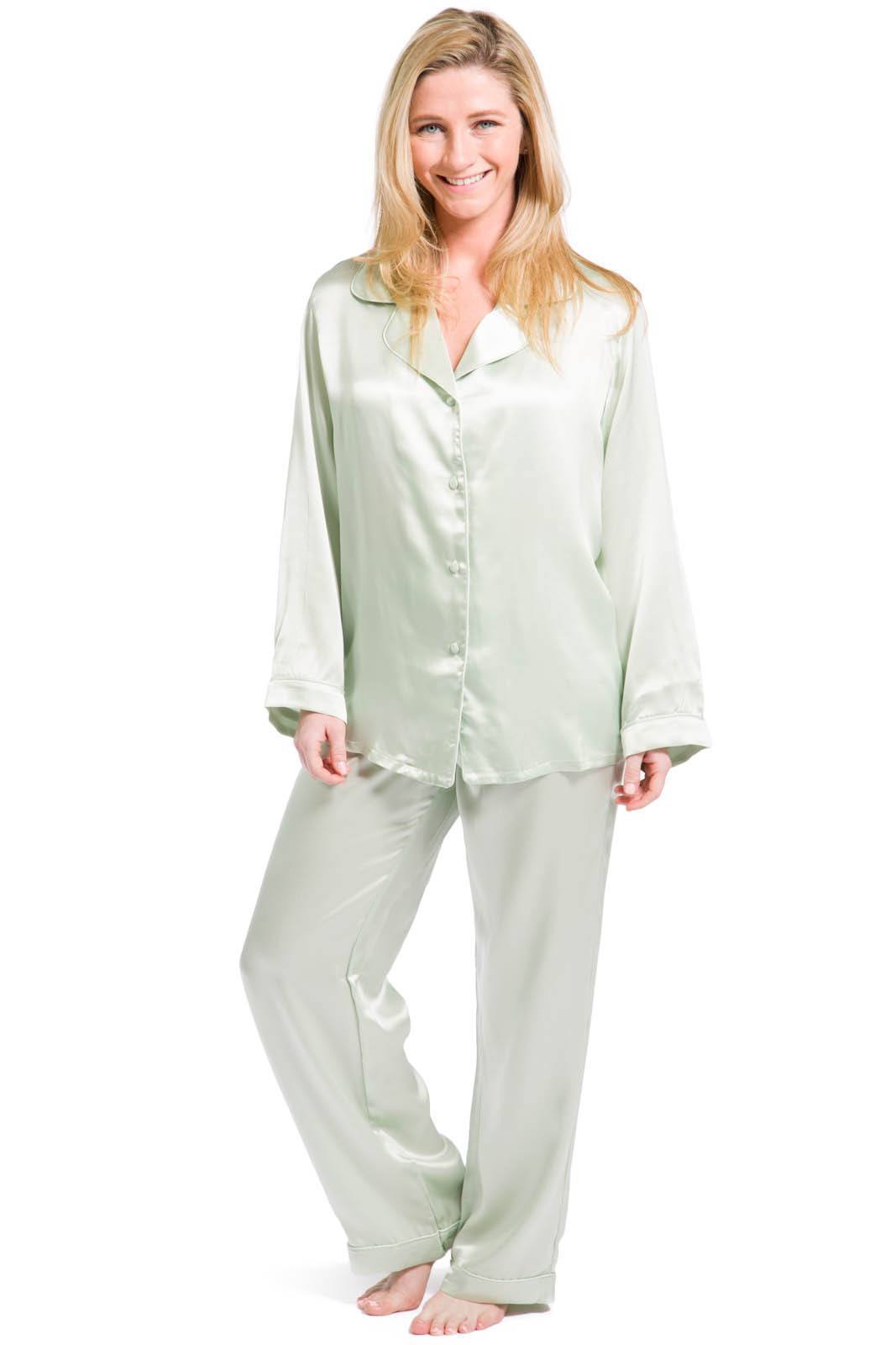 pajamas for women womensu003esleep and loungeu003epajamas - womenu0027s 100% mulberry silk classic full  length hkqouxj