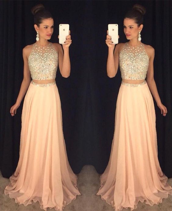 peach dresses 2016 prom dress, sexy peach prom dress, beading xtudmqb