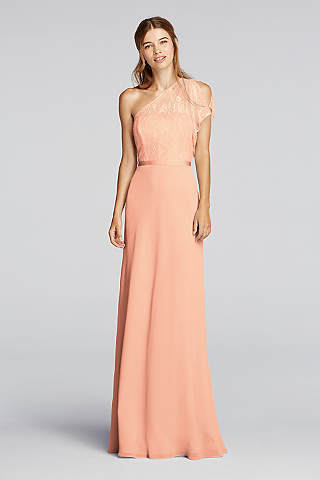 peach dresses soft u0026 flowy wonder by jenny packham long bridesmaid dress plqqggi