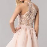 pink dress lace-racerback short homecoming dress - promgirl rvoltir