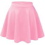 pink skirt acevog womenu0027s stretch waist flared skater skirt dress mini  skirt inhrgja
