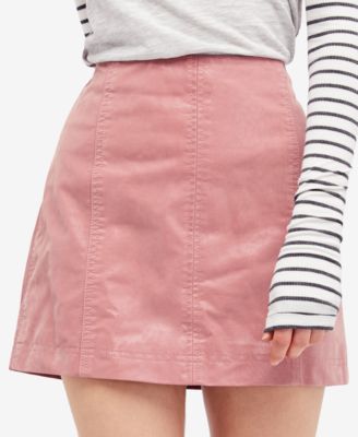 pink skirt free people modern femme faux-leather mini skirt qpkffpl