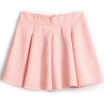 pink skirt pink simple design pleated skirt -shein(sheinside) tbptfab