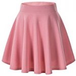 pink skirt womenu0027s basic versatile stretchy flared casual mini skater skirt mucwctz