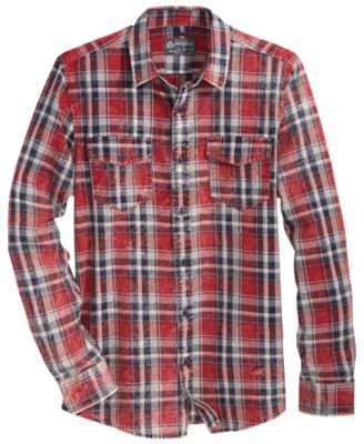 plaid shirts american rag menu0027s cipher distressed plaid shirt, created for macyu0027s kopuvev