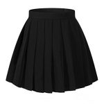 pleated skirt girlu0027s solid pleated high waist cosplay skirts(xs,black) mxwlagl