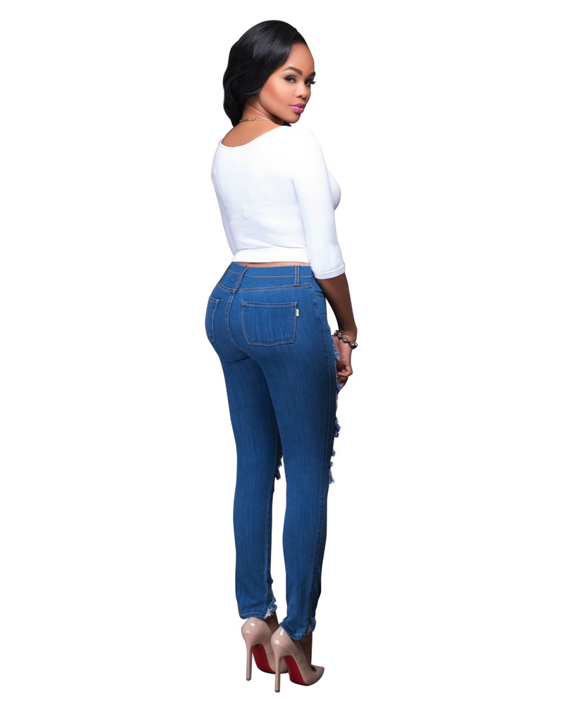 plus size boyfriend jeans aliexpress.com : buy blue fashion ripped jeans women plus size boyfriend  jeans kwubnzn