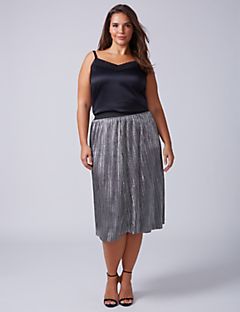 plus size skirts metallic midi skirt with mini pleats uqpeeht