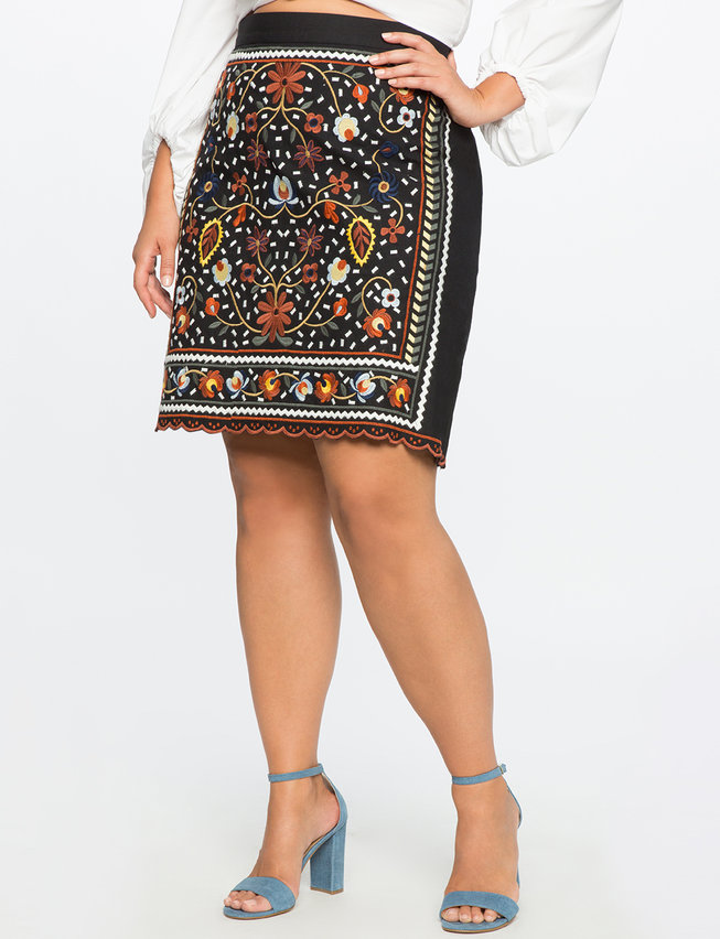 plus size skirts studio embroidered pencil skirt xxhhblo