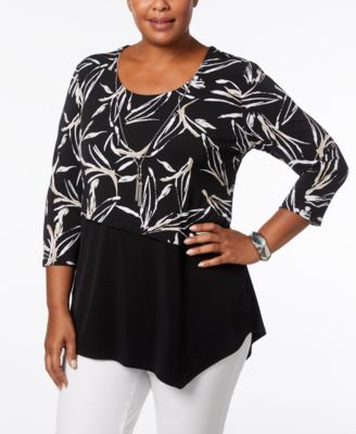 plus size tops jm collection plus size asymmetrical layered necklace top, created for  macyu0027s atjlywk