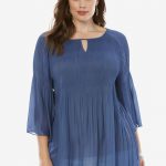 plus size tops pleated keyhole tunic. vzhecvn
