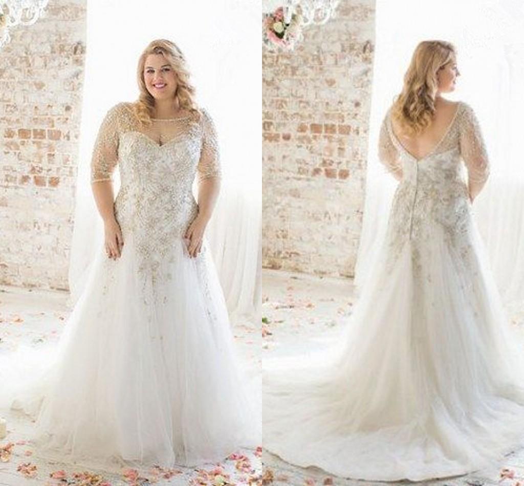 plus size wedding dress plus size wedding dresses 2018 boat neck half sleeve appliques lace wedding hfupgee