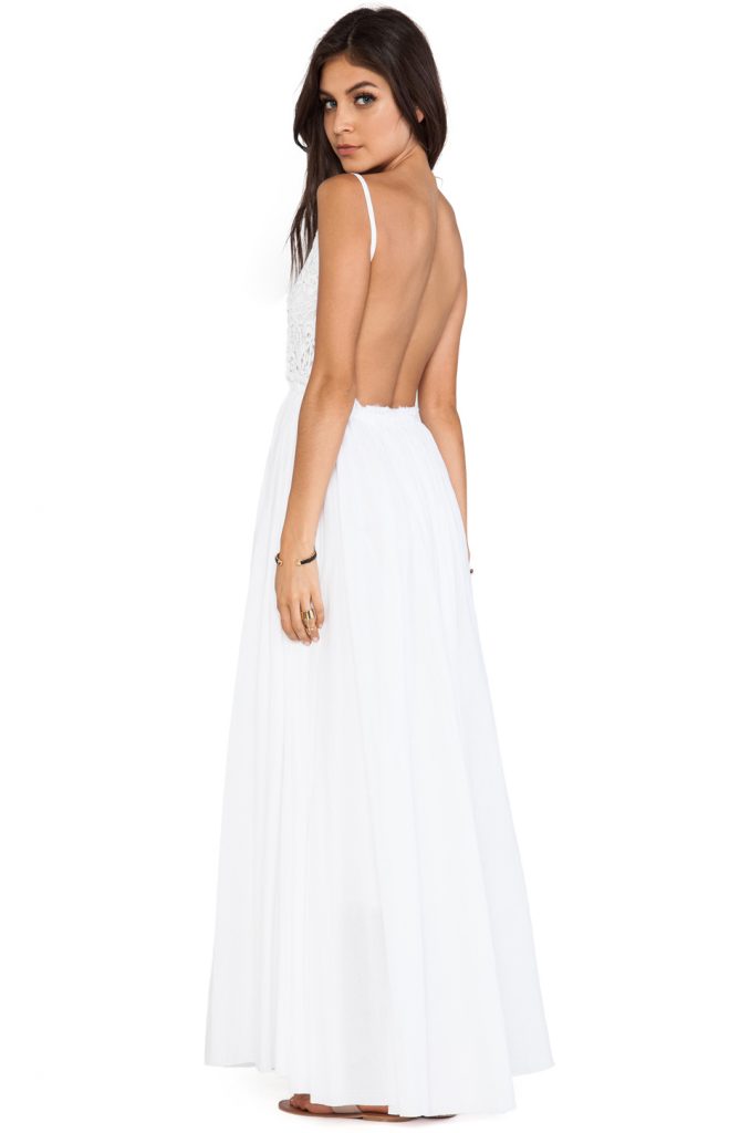 raga backless maxi dress in white vpkwcbr