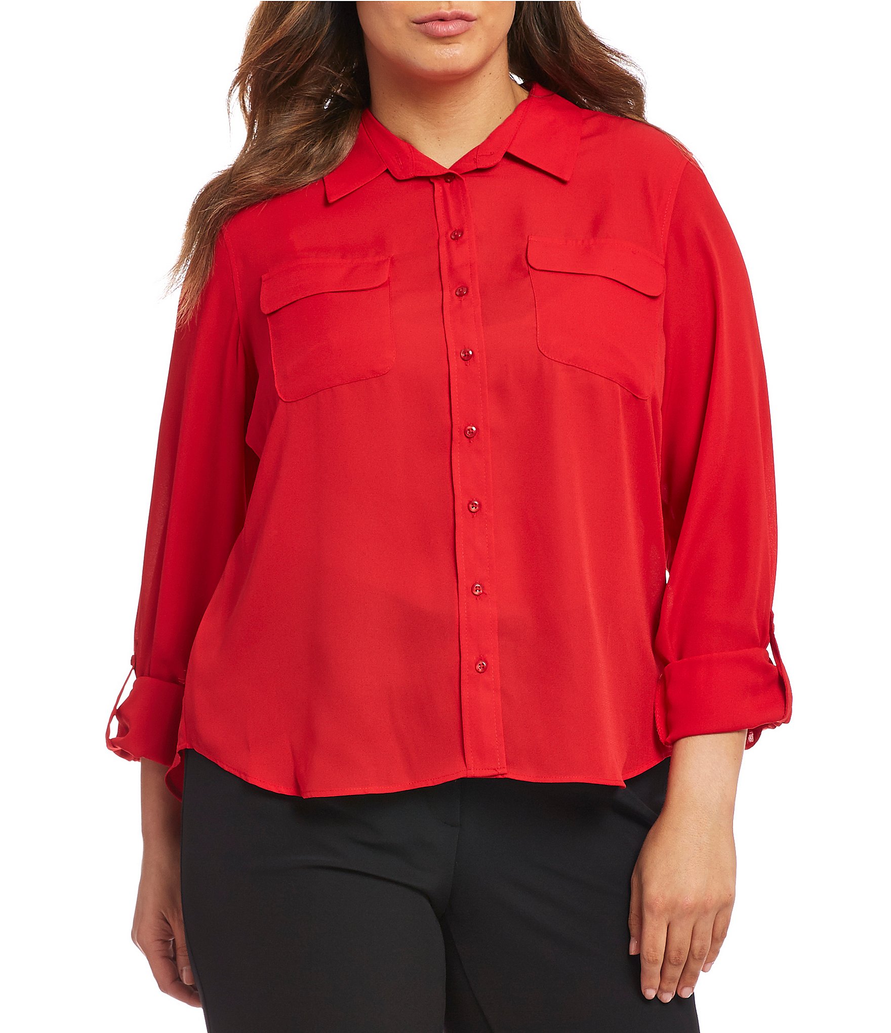 red blouse plus-size tops u0026 blouses | dillards ksrydyy