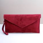 red clutch bag personalised suede envelope clutch berry red olgrovw