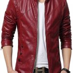 red leather jacket casual style menu0027s slim fit red faux leather jacket vyrqdzv