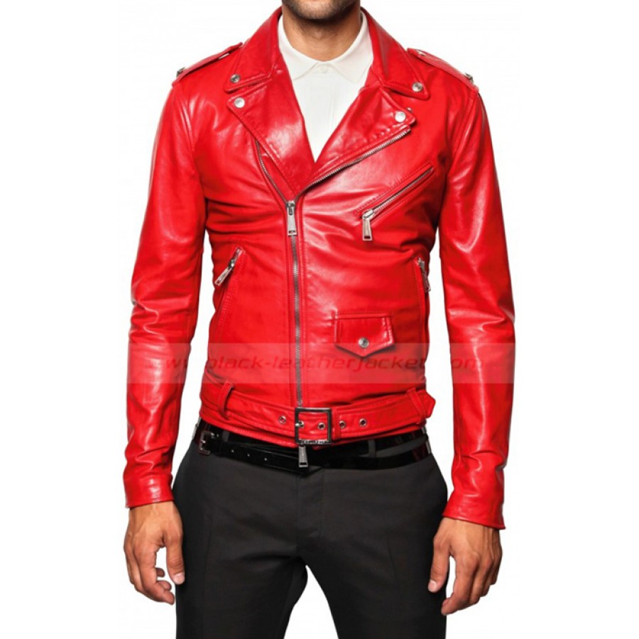 red leather jacket mens red leather biker jacket xmqifpa