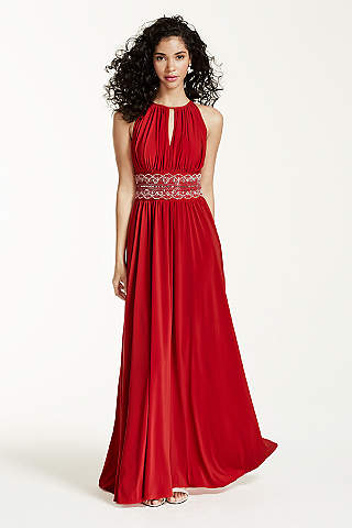red prom dresses long a-line halter mother and special guest dress - rm richards bzndwwc