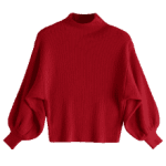 red sweater ... lantern sleeve mock neck sweater ... ybqsnaq