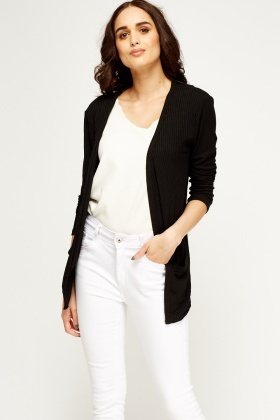 ribbed black cardigan sriafol