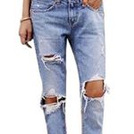 ripped jeans for women women vintage sexy cut out destroyed holes knee ripped jeans denim trousers isojbec