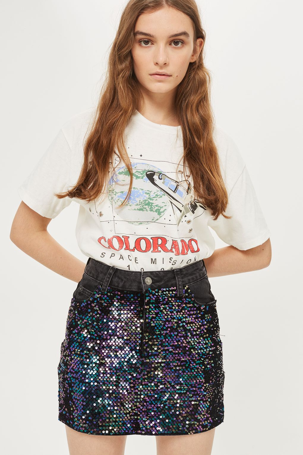 sequin skirt moto sequin denim mini skirt - sale- topshop qcgzhap