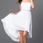 short white dresses beaded strapless high low party dress . crkgqlc