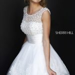 short white dresses image of short white sherri hill prom dress 4302 style: sh-4302 front image euljjkn