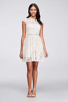 short white dresses short a-line cap sleeves graduation dress - city triangles xzumlit