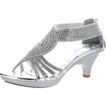 silver dress shoes delicacy womens angel-37a open toe med heel wedding dress sandal shoes - pzqrhar