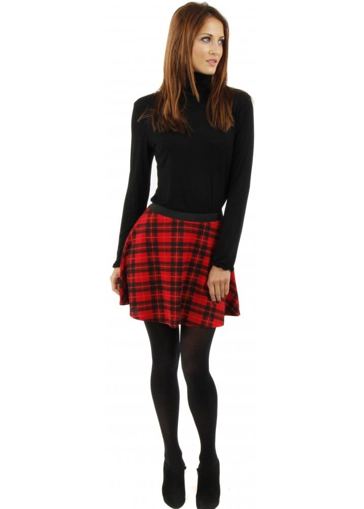 tartan skirt red tartan skater swing mini skirt ywregnd