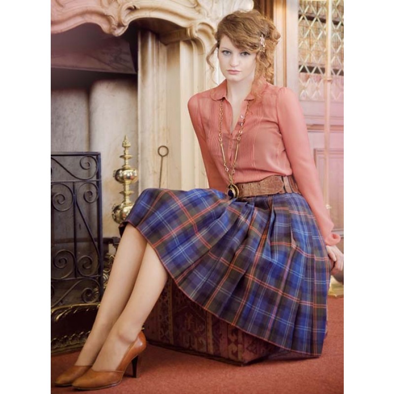 tartan skirt skirt with all round knife pleats smbmeqz