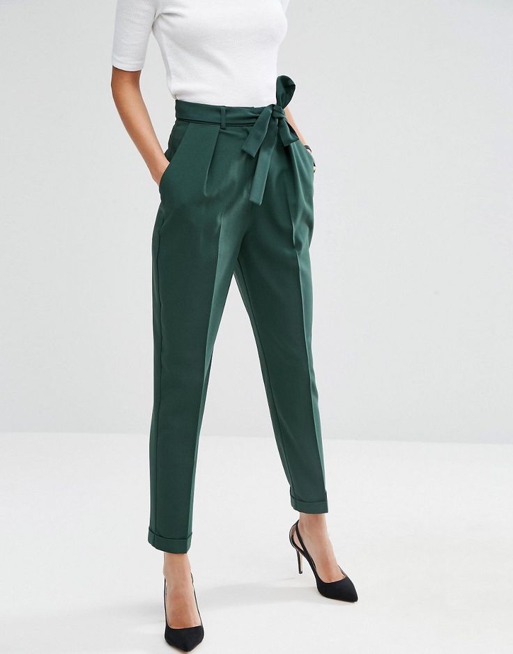 trousers for women image 4 of asos woven peg pants with obi tie. business wear for bksghxx