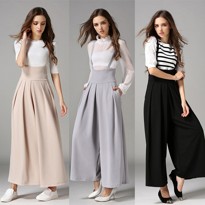 trousers for women uk women casual palazzo high waist career wide leg culottes trousers loose pftifid