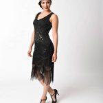 vintage style dresses 1920s vintage style black u0026 silver beaded sleeveless fringe flapper hwvpofx