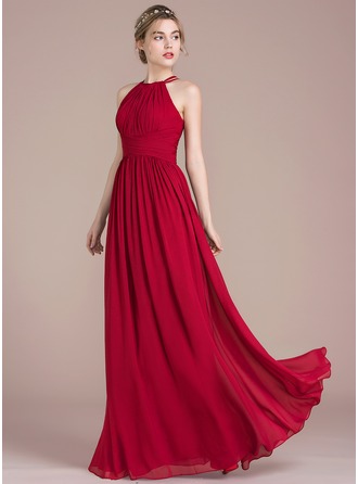 wedding party dresses a-line/princess scoop neck floor-length chiffon prom dress with ruffle  (018116378) - prom tkzpnvk