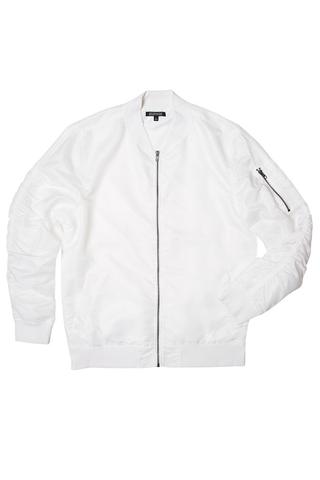 white jacket ghost white nylon bomber jacket - streetwear | elwood clothing yirormb