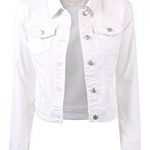 white jacket womens classic casual vintage denim jean jacket ljwnbiz