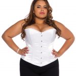 white satin plus size corset skzsrcm