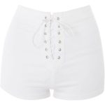 white shorts topshop moto lace up joni shorts ($37) ❤ liked on polyvore featuring shorts, feinrzs