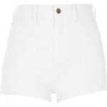 white shorts white denim high rise hot pants cbqhonw