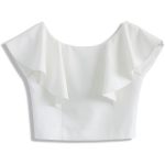 white tops chicwish drift in a frilling white cropped top found on polyvore pkyfifo